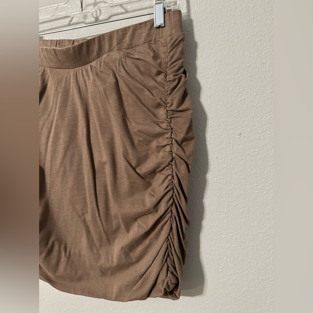 Toad&Co Brown Ruched Mini Skirt - Picture 2 of 4